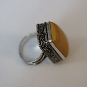 Sundance Silver Ring with Amber Stone